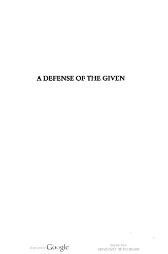 A defense of the given