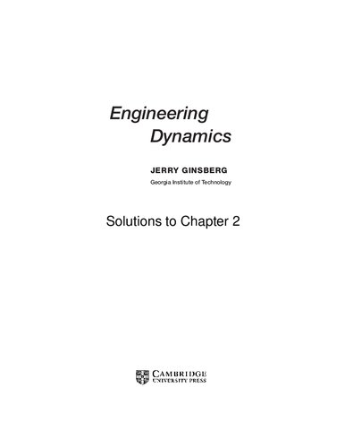 Engineering Dynamics - Solutions to Chapter 2