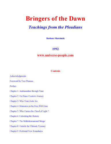 Bringers of the Dawn: Teachings from the Pleiadians