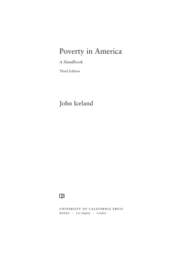 Poverty in America: a handbook