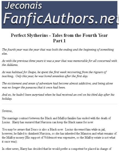 Perfect Slytherins: Tales from the Fourth Year