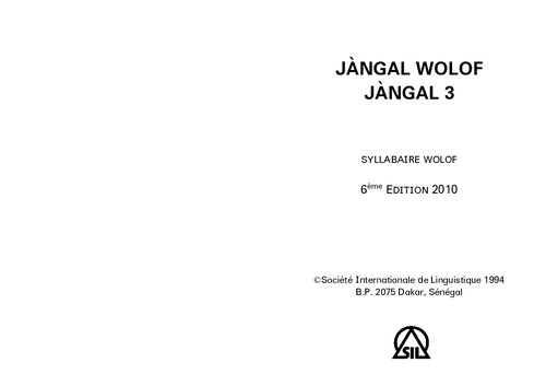 Jàngal Wolof. Jàngal 3