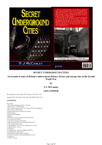 Secret Underground Cities: An Account of Some of Britain's Subterranean Defence, Factory and Storage Sites in the Second World War