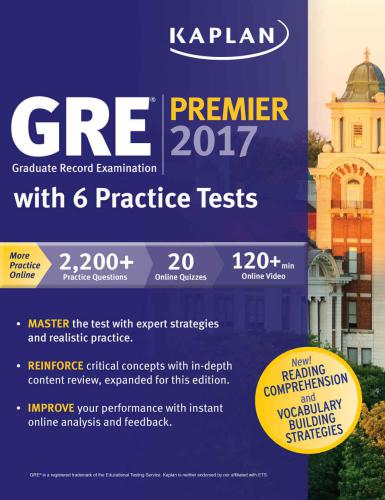GRE Premier 2017 with 6 Practice Tests: Online + Book + Videos + Mobile