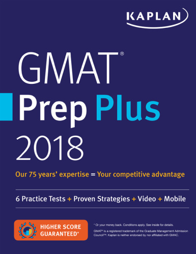 Gmat prep plus 2018: 6 practice tests + proven strategies + online + video + mobile