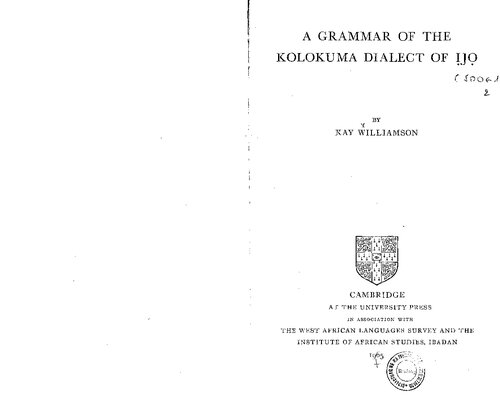 A grammar of the Kolokuma dialect of Ịjọ