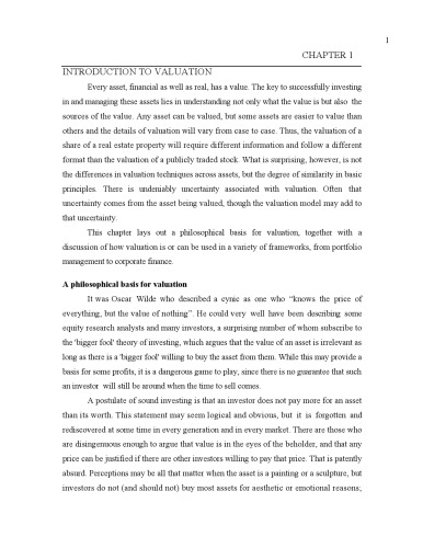 Investment Valuation: Tools and Techniques for Determining the Value of Any Asset,