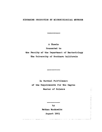 Histamine production by microbiological methods