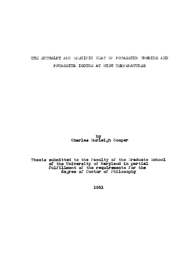 The enthalpy and specific heat of potassium bromide and potassium iodide at high temperatures