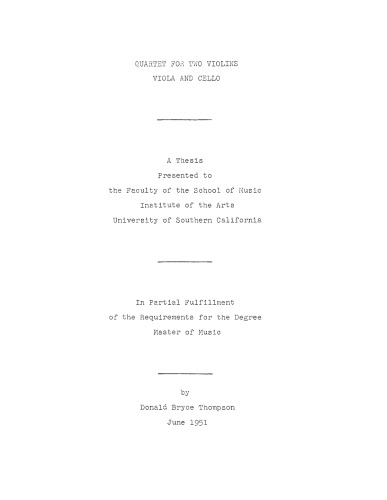 Quartet for two violins, viola and cello