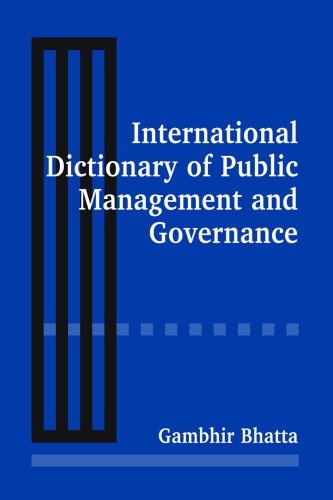 International dictionary of public management and governance