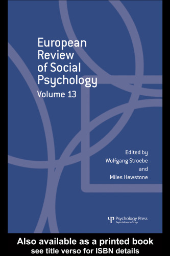 [Journal] Special Issues of the European Review of Social Psychology, Vol 13