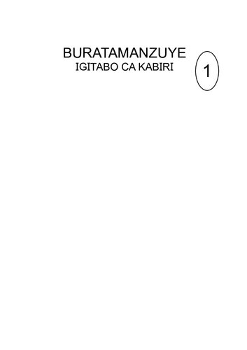 Buratamanzuye 1. Igitabo ca kabiri. Igitabo ca mbere