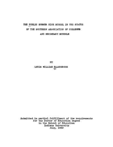 The public summer high school in the states of the Southern Association of Colleges and Secondary Schools