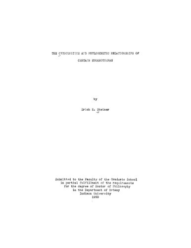 The cytogenetics and phylogenetic relationships of certain euoenotheras