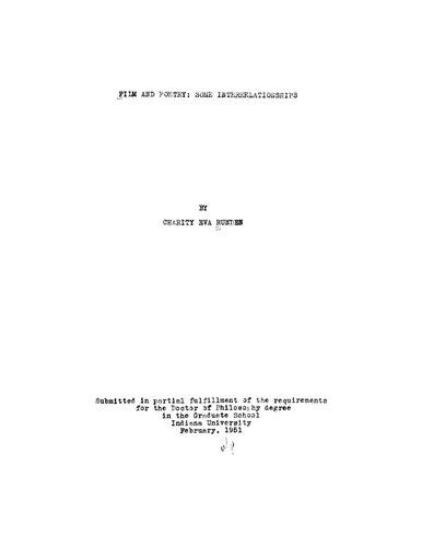 Film and poetry: Some interrelationships