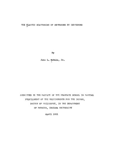 The elastic scattering of deuterons by deuterons