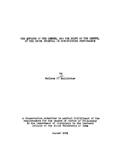 The effects of the length, and the shift of the length, of the CS-US interval on conditioning performance