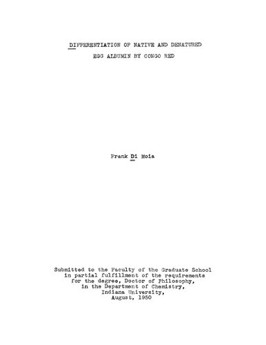Differentiation of native and denatured egg albumin by Congo red