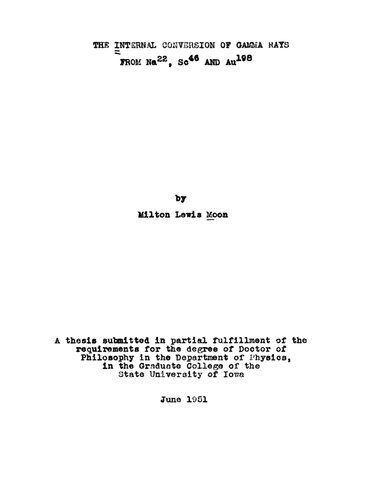 The Internal Conversion of Gamma-Rays From Na22, SC46 and Au198