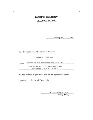 Studies on the Structural and Colloidal Behavior of Polyvinyl Alcohol-Acetate Copolymers and of Egg Albumin