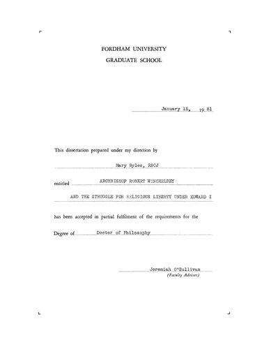 Archbishop Rob. Winchelsey and the Struggle for Religious Liberty Under Edward I.
