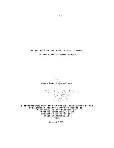 An Analysis of the Application of Force in Two Types of Crawl Stroke