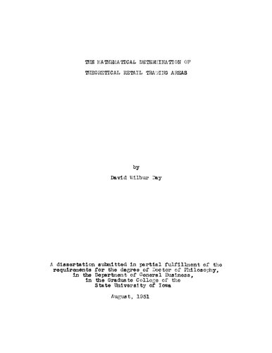 The Mathematical Determination of Theoretical Retail Trading Areas