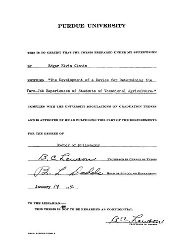 The Development of a Device for Determining the Farm-Job Experiences of Students of Vocational Agriculture
