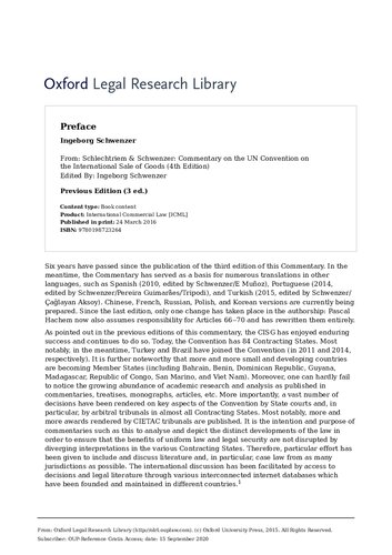 Schlechtriem & Schwenzer: Commentary on the UN Convention on the International Sale of Goods (CISG)