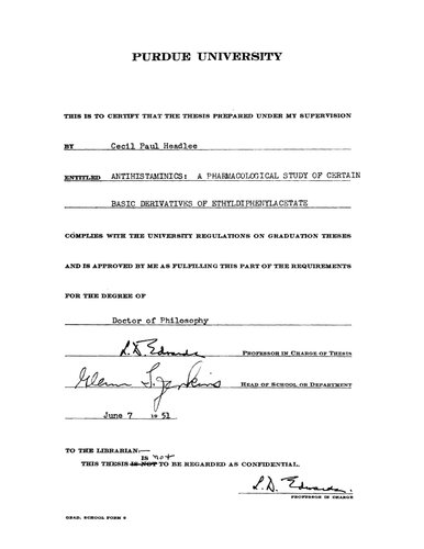 Antihistaminics: A Pharmacological Study of Certain Basic Derivatives of Ethyl-Diphenyl-Acetate