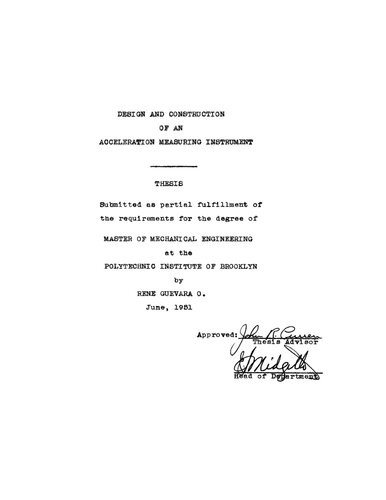 Design and Construction of an Acceleration Measuring Instrument