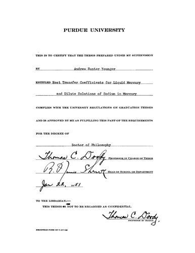 Heat Transfer Coefficients for Liquid Mercury and Dilute Solutions of Sodium in Mercury