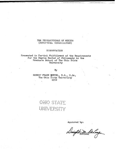 THE TYPHLOCYBINAE OF MEXICO (HOMOPTERA: CICADELLIDAE)