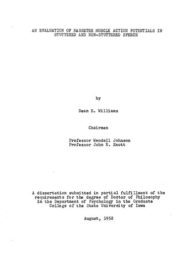 AN EVALUATION OF MASSETER MUSCLE ACTION POTENTIALS IN STUTTERED AND NON-STUTTERED SPEECH