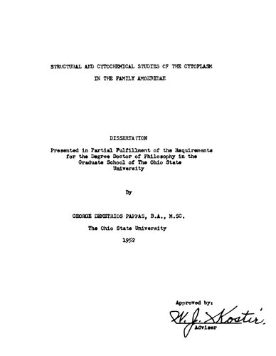 STRUCTURAL AND CYTOCHEMICAL STUDIES OF THE CYTOPLASM IN THE FAMILY AMOEBIDAE