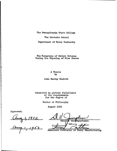 THE FORMATION OF METHYL KETONES DURING THE RIPENING OF BLUE CHEESE