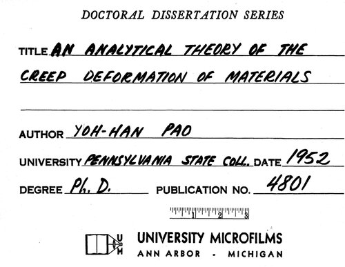 AN ANALYTICAL THEORY OF THE CREEP DEFORMATION OF MATERIALS