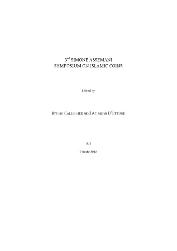 3rd Simone Assemani Symposium on islamic coins