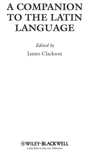 A Companion to the Latin Language