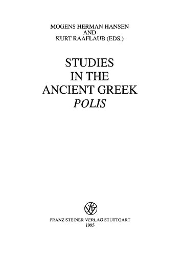 Studies in the Ancient Greek Polis