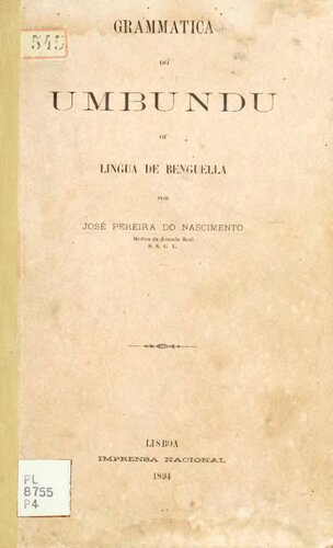 Grammatica do Umbundu ou lingua de Benguella