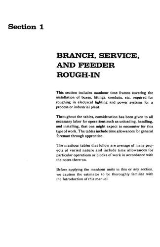 Estimator's electrical man-hour manual