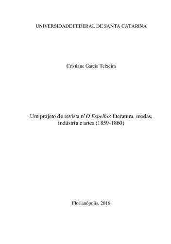 Um projeto de revista n’O Espelho: literatura, modas, indústria e artes (1859-1860)