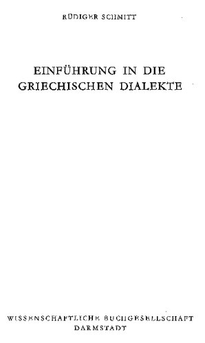 Einführung in die griechischen Dialekte
