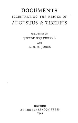 Documents Illustrating the Reign of Augustus & Tiberius