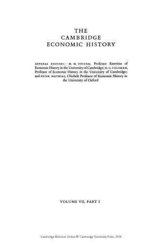 The Cambridge Economic History of Europe: The Industrial Economies: Capital, Labour and Enterprise: The United States, Japan and Russia