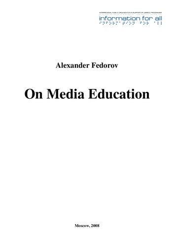 ON MEDIA EDUCATION