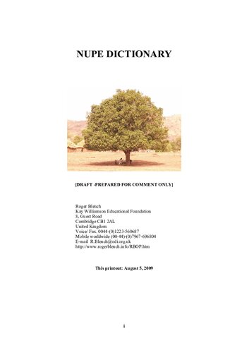 Nupe dictionary