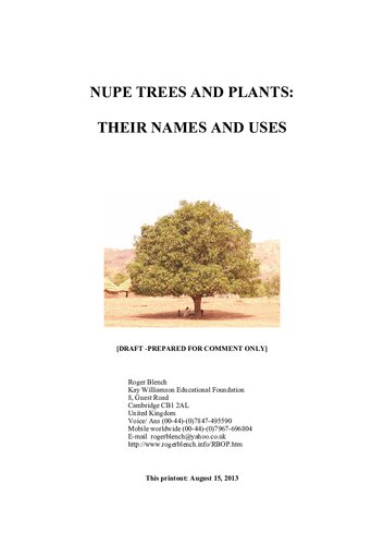 Nupe trees and plants: their names and uses